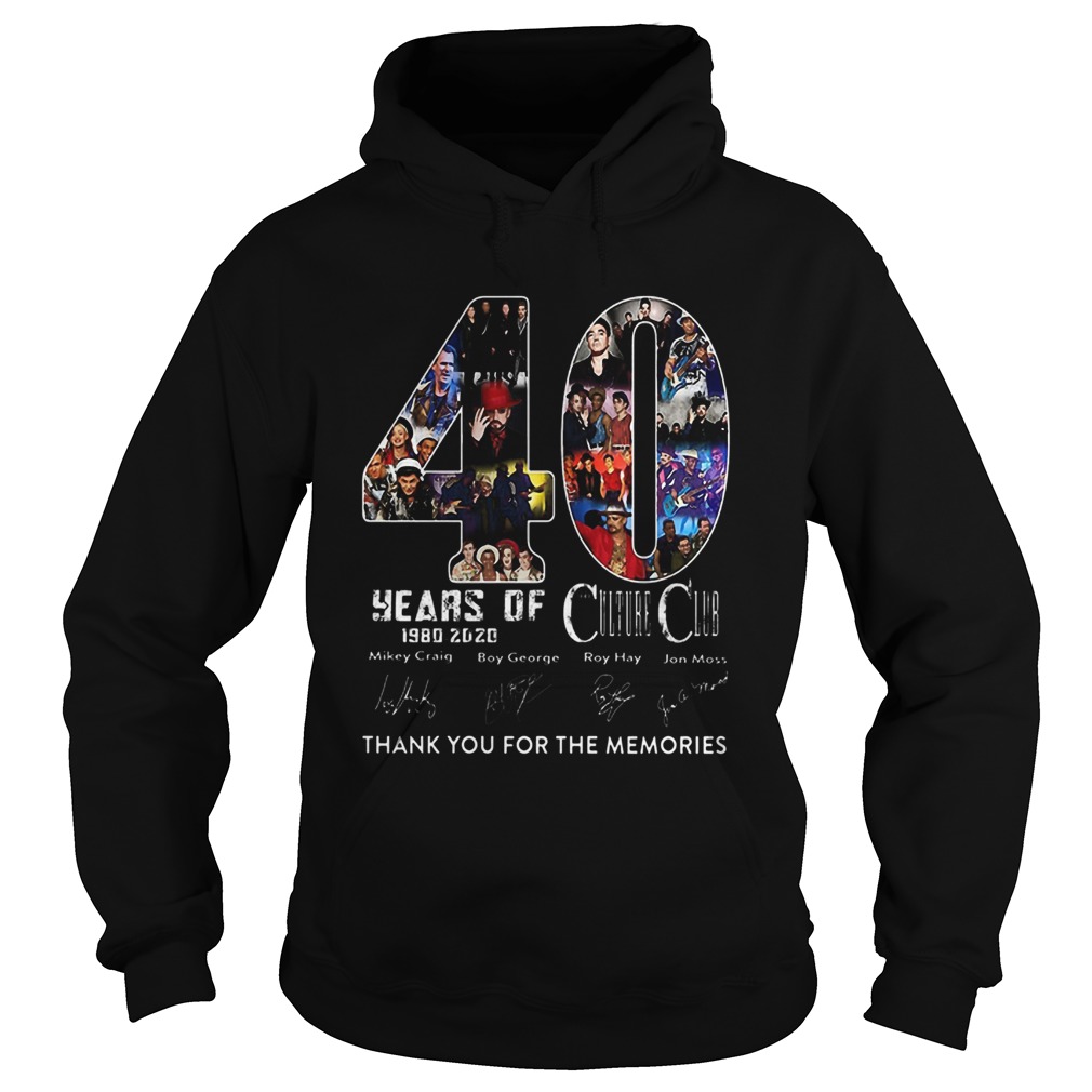 40 Years Of Culture Club 1980 2020 Thank You For The Memories Signature  Hoodie