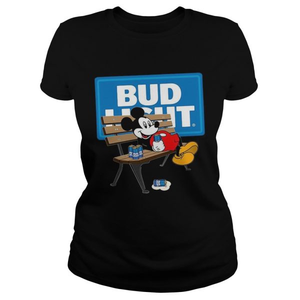 Mickey Mouse Drinking Bud Light Beer  Classic Ladies