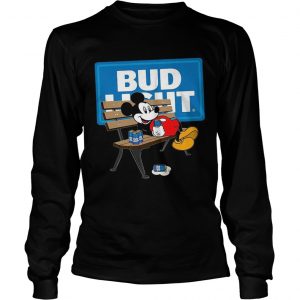 Mickey Mouse Drinking Bud Light Beer  Long Sleeve