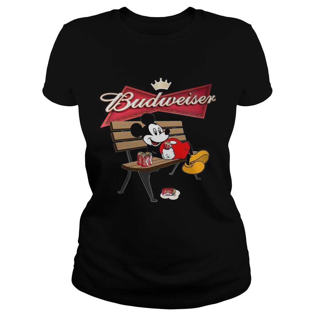 Mickey Mouse Drinking Budweiser Beer  Classic Ladies