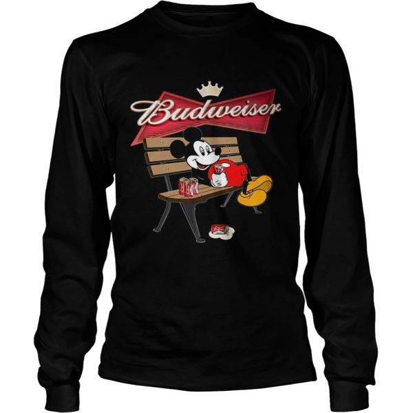Mickey Mouse Drinking Budweiser Beer  Long Sleeve