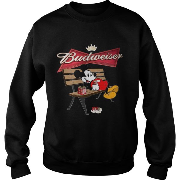 Mickey Mouse Drinking Budweiser Beer  Sweatshirt