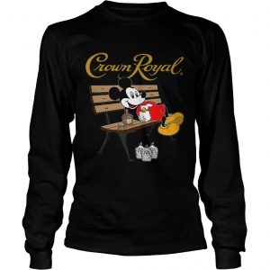 Mickey Mouse Drinking Crown Royal Beer  Long Sleeve