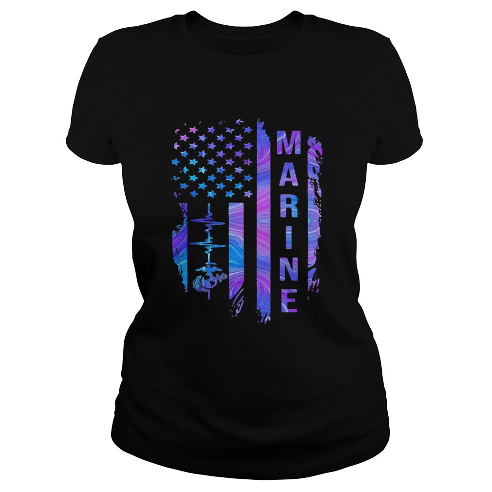 Marine American flag veteran Independence Day  Classic Ladies