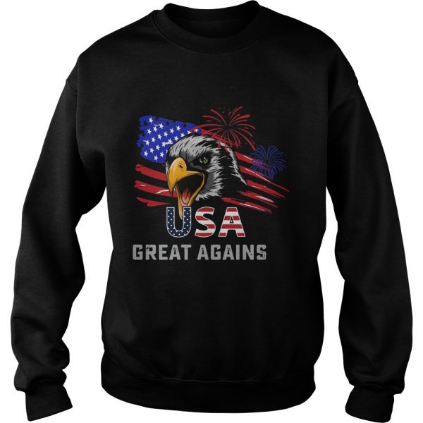 USA Great Again 4th Of July Bald Eagle American Flag  Sweatshirt