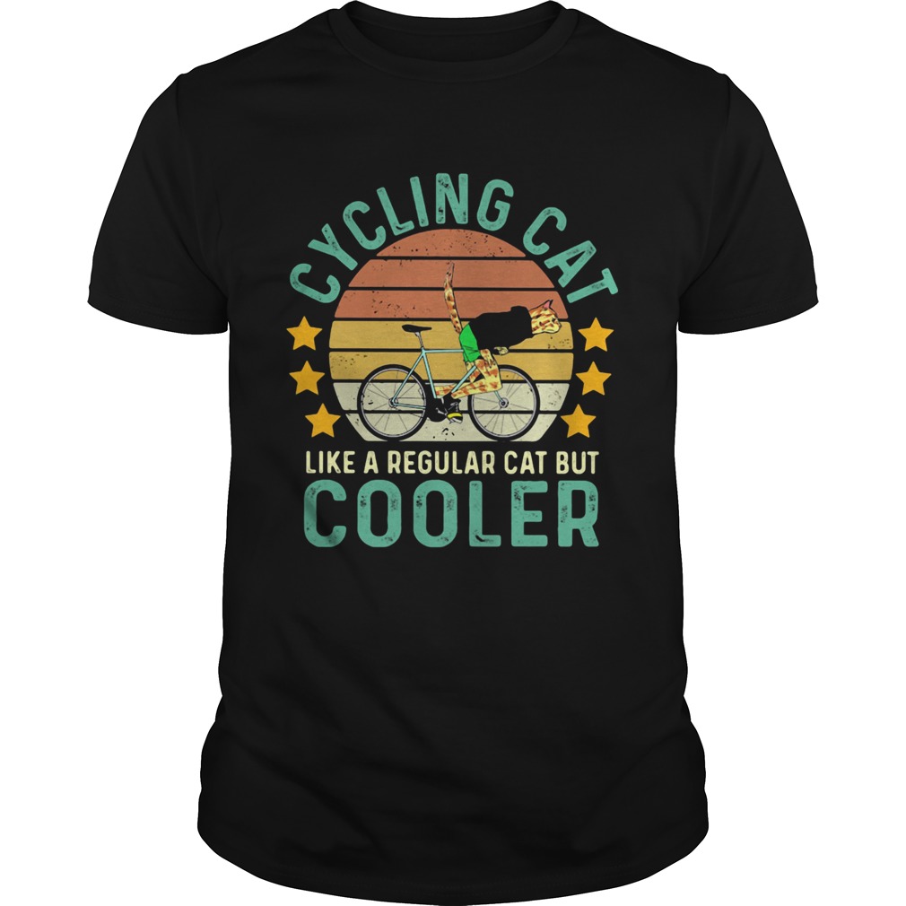 Cycling cat like a regular cat but cooler vintage retro shirt