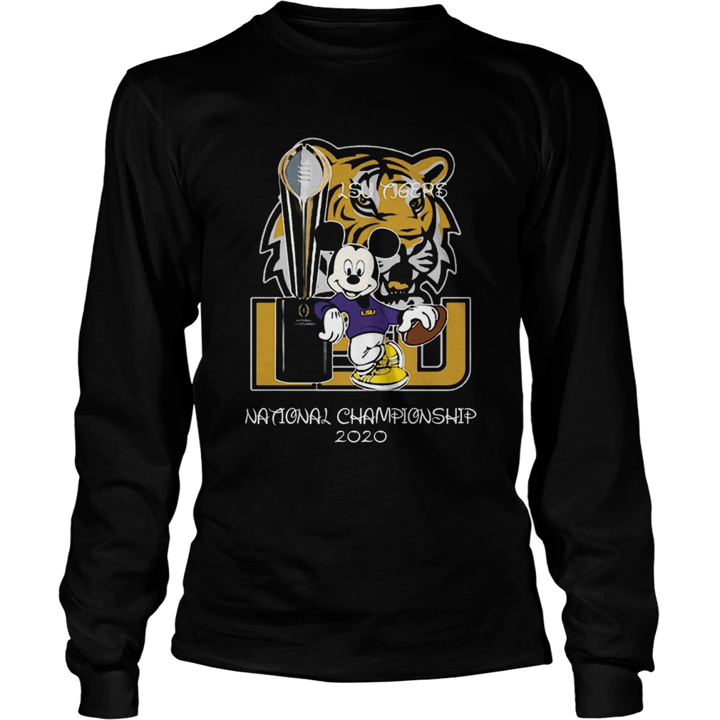 Mickey Mouse LSU Tigers National Championship 2020  Long Sleeve