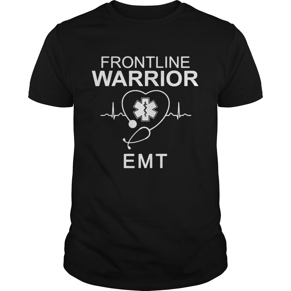 Nurse frontline warrior emt stethoscope heartbeat shirt