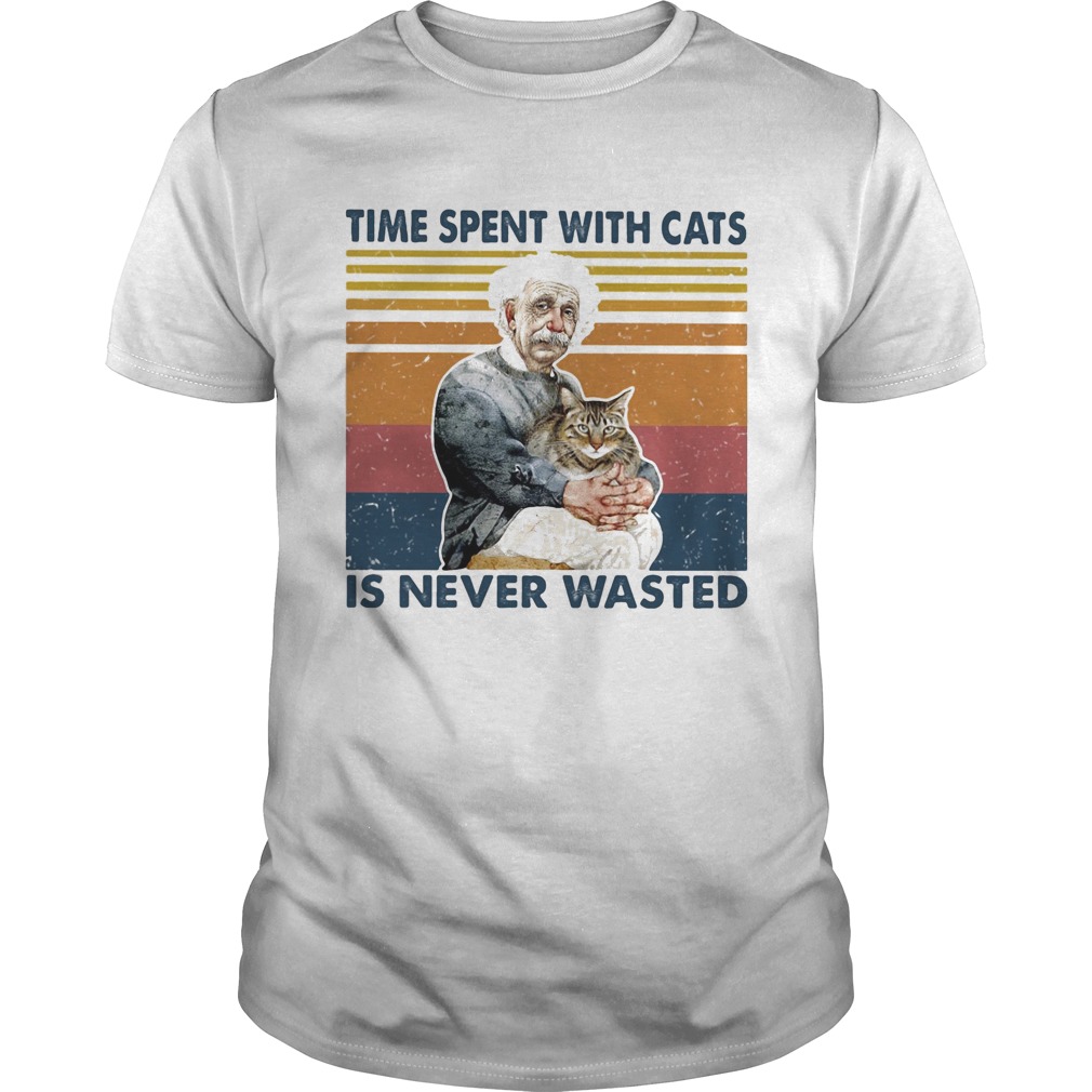 Time spent with cats is never wasted vintage retro shirt