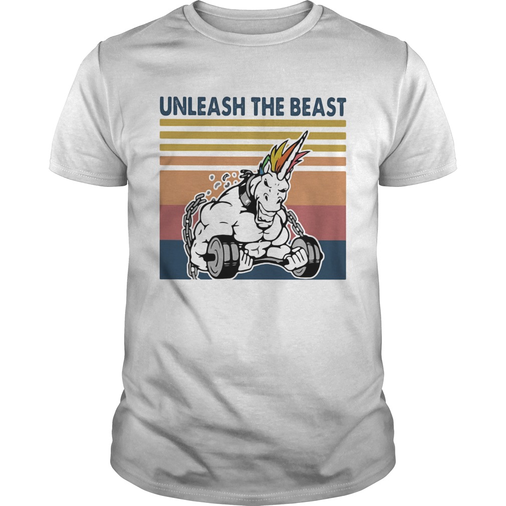 Unicorn unleash the beast vintage retro shirt