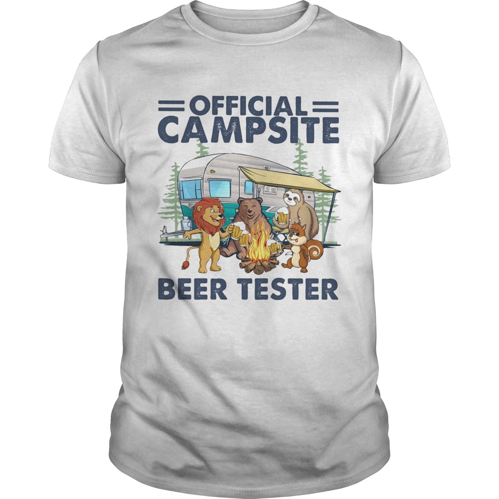 campsite beer tester truck lion bear sloth squirre fire shirt