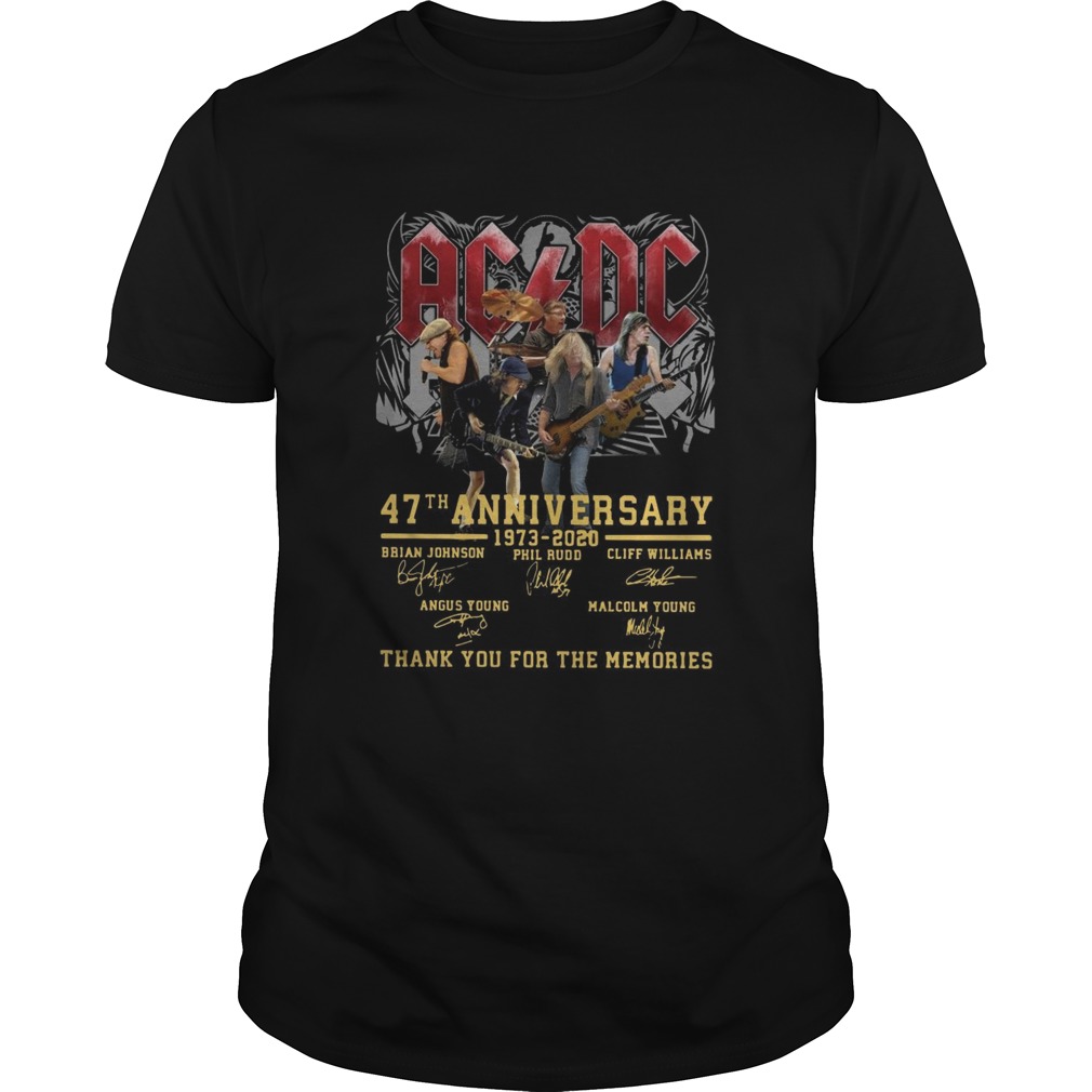 Ac Dc 47th Anniversary 19732020 Thank You For The Memories Signature shirt