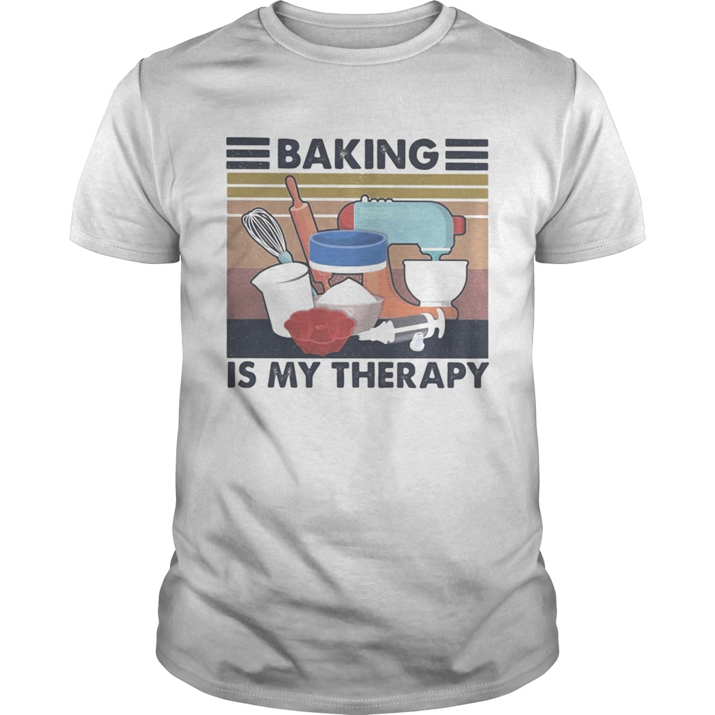 BAKING IS MY THERAPY VINTAGE RETRO shirt