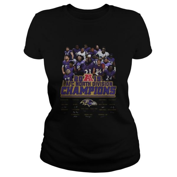 Baltimore ravens football 2019 afc north division champions signatures  Classic Ladies
