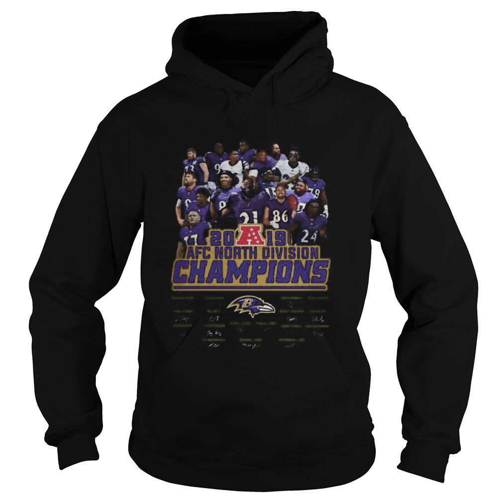 Baltimore ravens football 2019 afc north division champions signatures  Hoodie