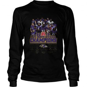 Baltimore ravens football 2019 afc north division champions signatures  Long Sleeve