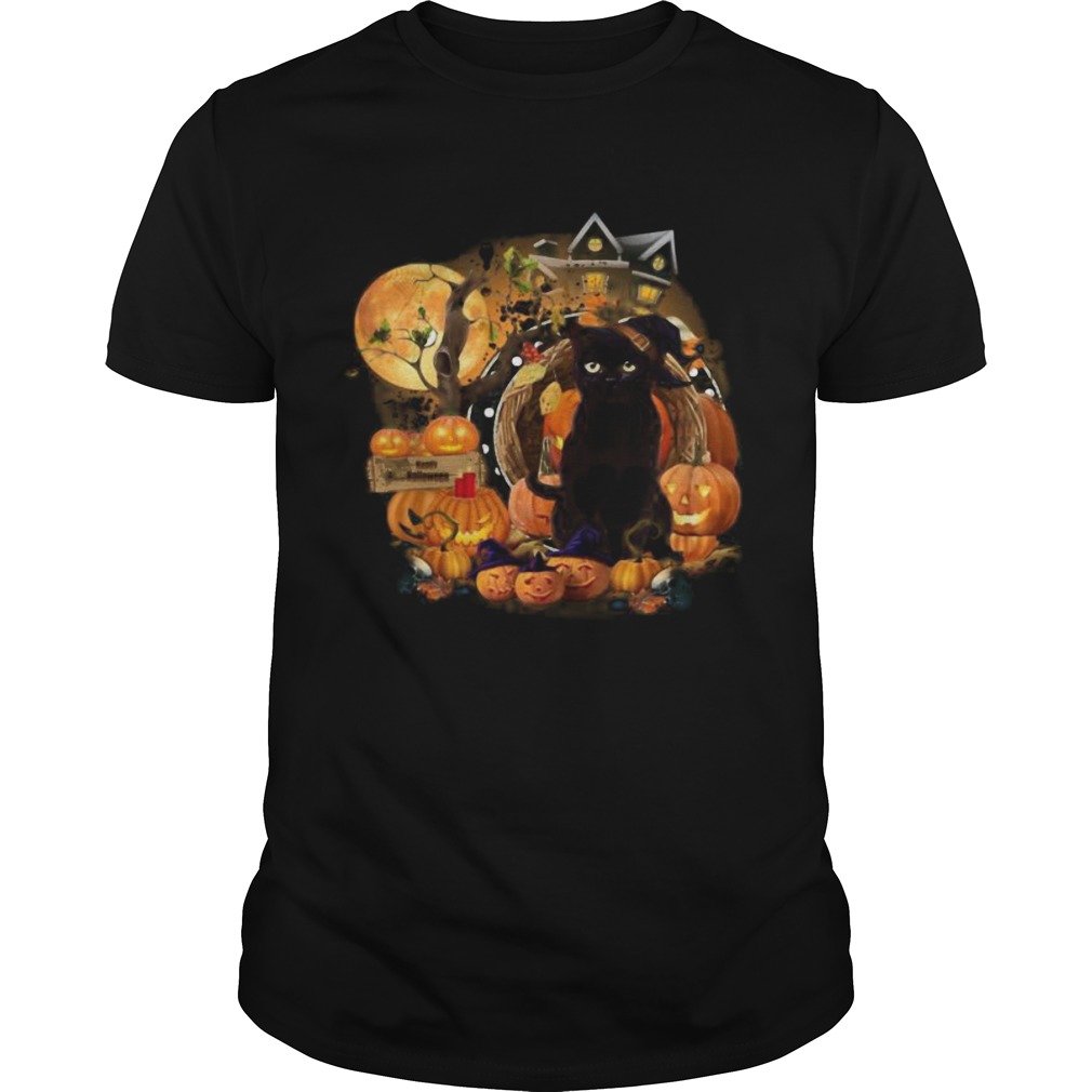Black Cat Witch Pumpkin Witch Halloween shirt