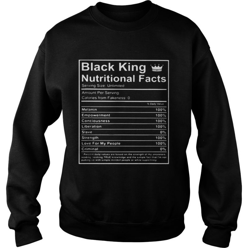 Black king nutritional facts shirt - Trend T Shirt Store Online