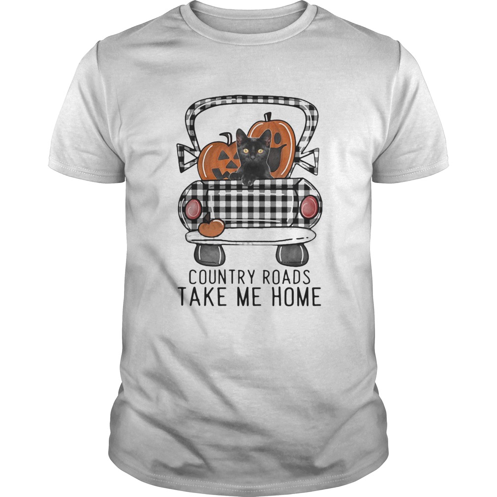 Country Roads Take Me Home Pumpkin Cat Halloween shirts