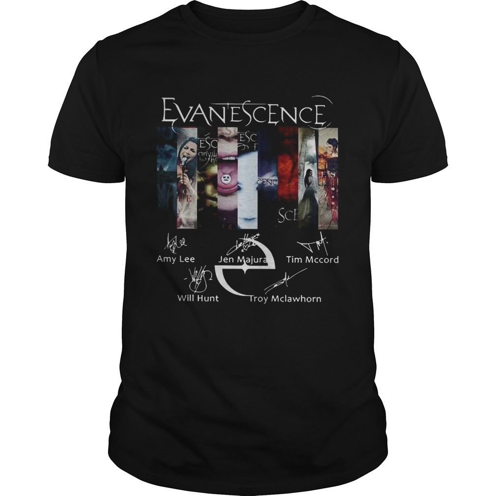 Evanescence Signature Amy Lee Jen Majura Tim Mccord Will Hunt Troy Mclawhorn shirt