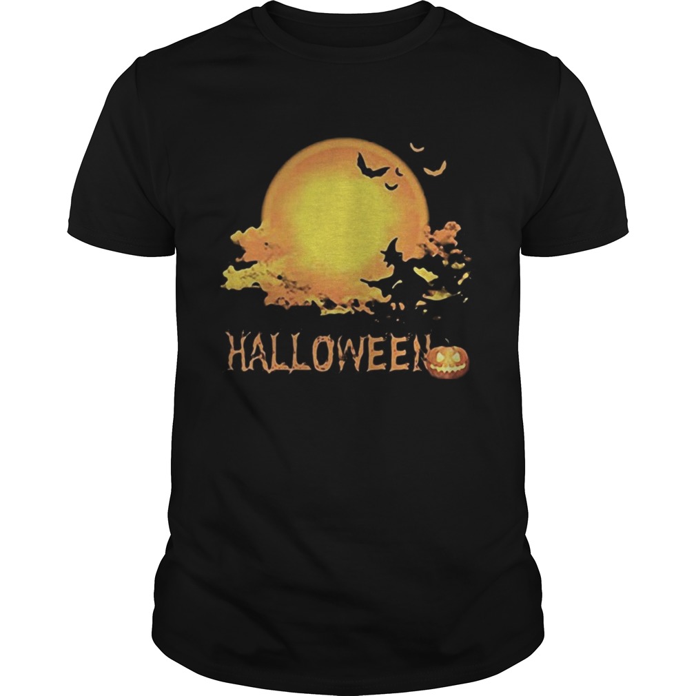 Happy halloween witch bat and pumpkin moon shirt