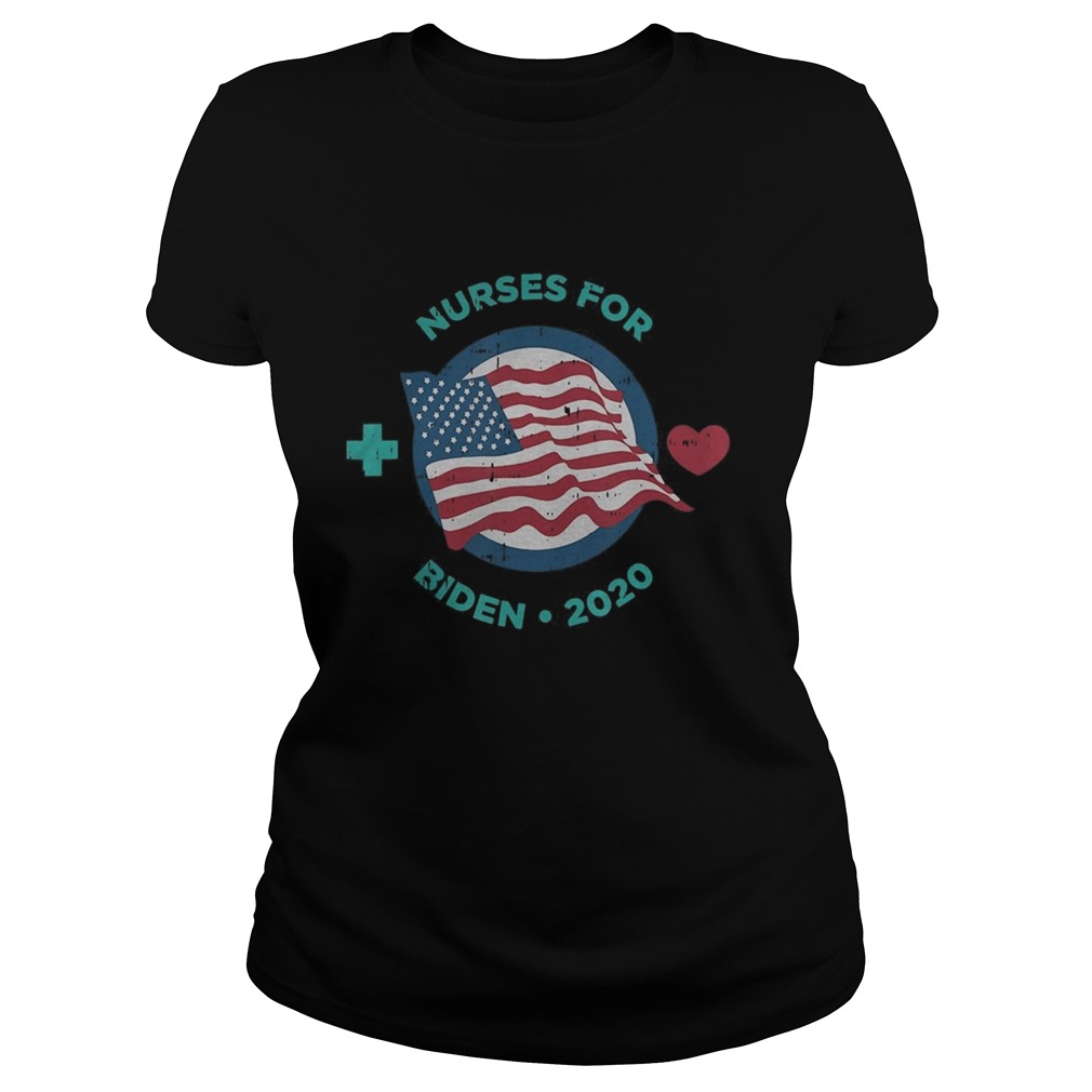 Nurses for joe biden heart american flag independence day  Classic Ladies