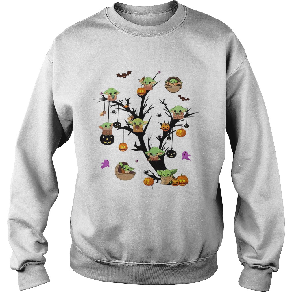 Baby Yoda And Pumpkin Tree Halloween  Sweatshirt