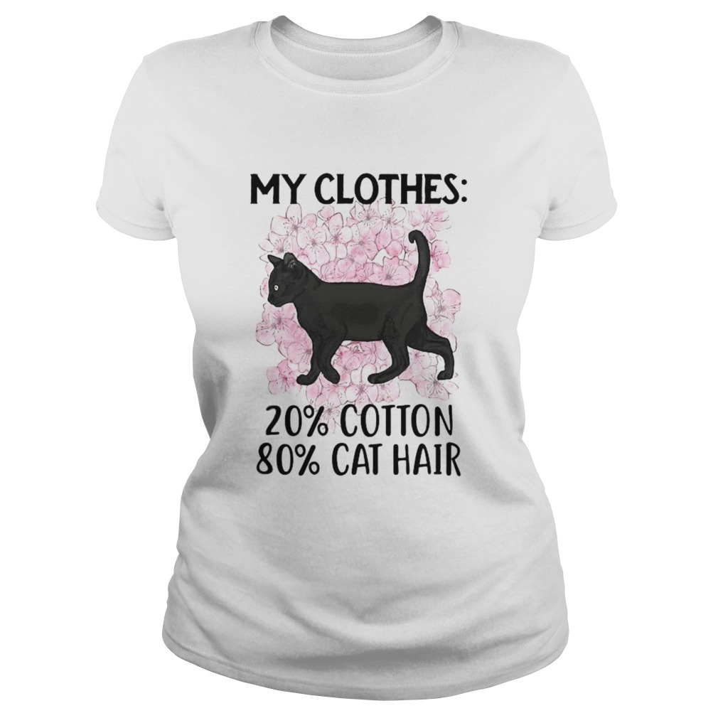 Black Cat and Cherry Blossom My clothes 20 cotton 80 cat hair  Classic Ladies