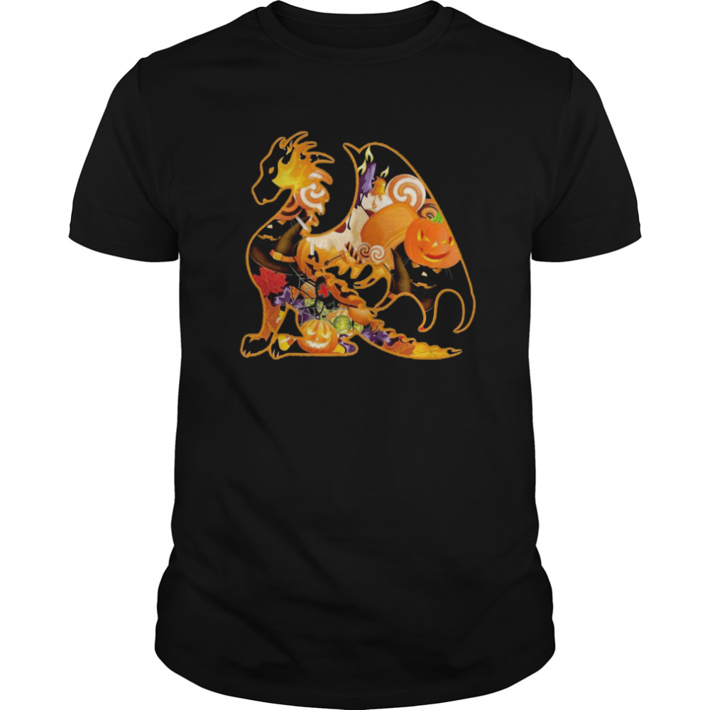 Dragon Pumpkin Happy Halloween  Classic Men's T-shirt