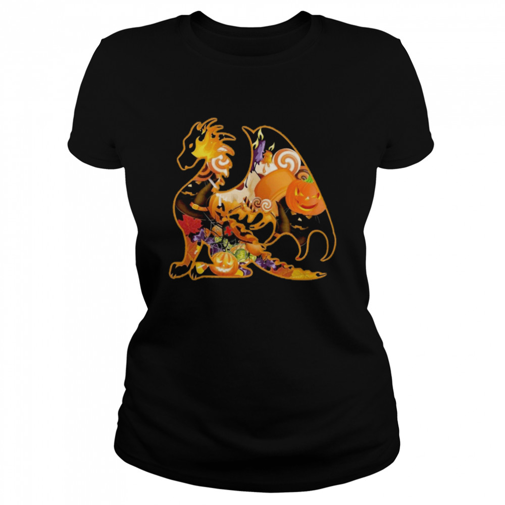 Dragon Pumpkin Happy Halloween  Classic Women's T-shirt