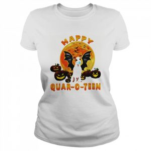 Jack Russell Terrier Dog Happy Quar O Teen Pumpkin  Classic Women's T-shirt
