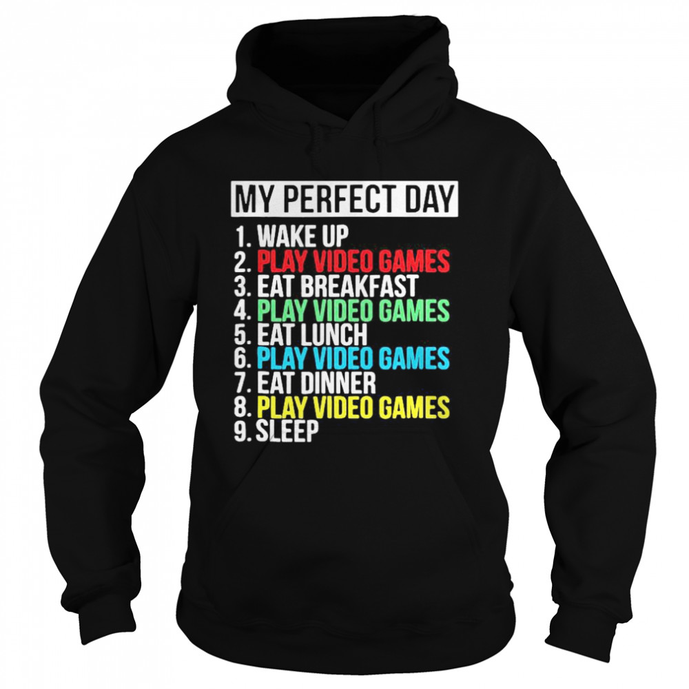 My Perfect Day Play Video Games Vintage  Unisex Hoodie