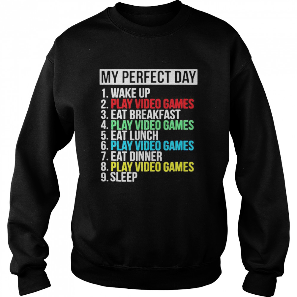 My Perfect Day Play Video Games Vintage  Unisex Sweatshirt