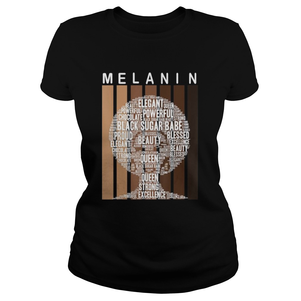 Oheneba Melanin Shades Afro Queen Wordart Shirt For Women  Classic Ladies