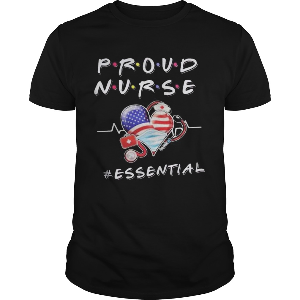 Proud nurse essential heart mask american flag  Unisex