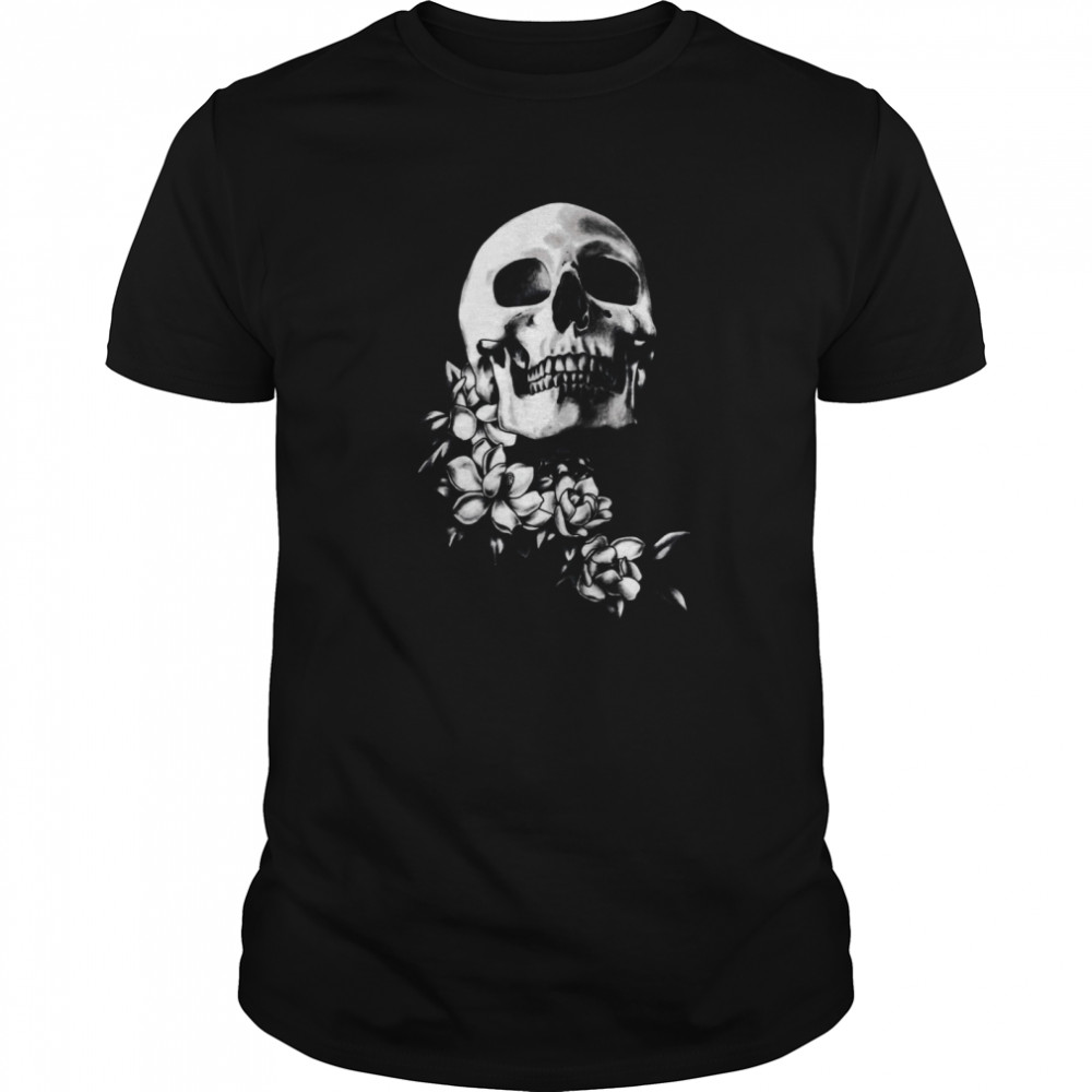 love and death mens t shirt flower skull S-3XL