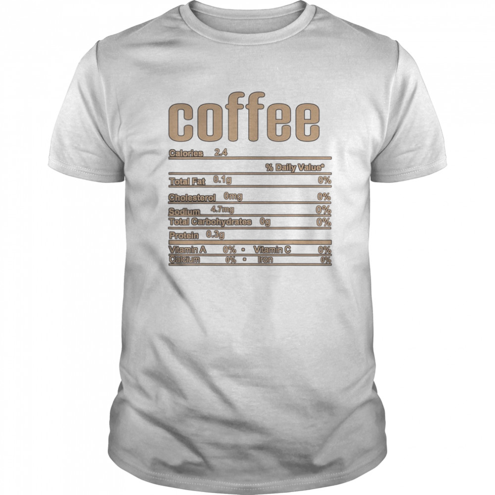 Thanksgiving Christmas Coffee Nutrition Fact shirts