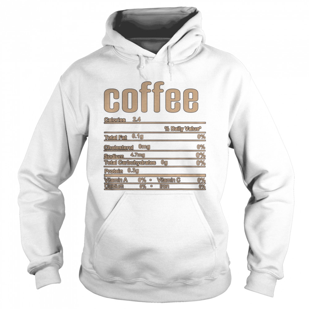 Thanksgiving Christmas Coffee Nutrition Fact  Unisex Hoodie