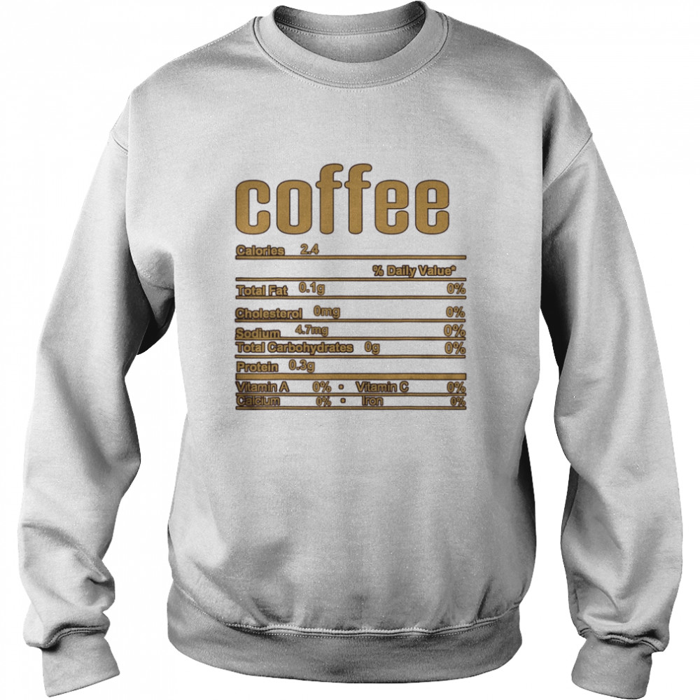 Thanksgiving Christmas Coffee Nutrition Fact  Unisex Sweatshirt