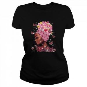 In October We Wear Pink Black Woman Breast Cancer Awareness  Classic Women's T-shirt