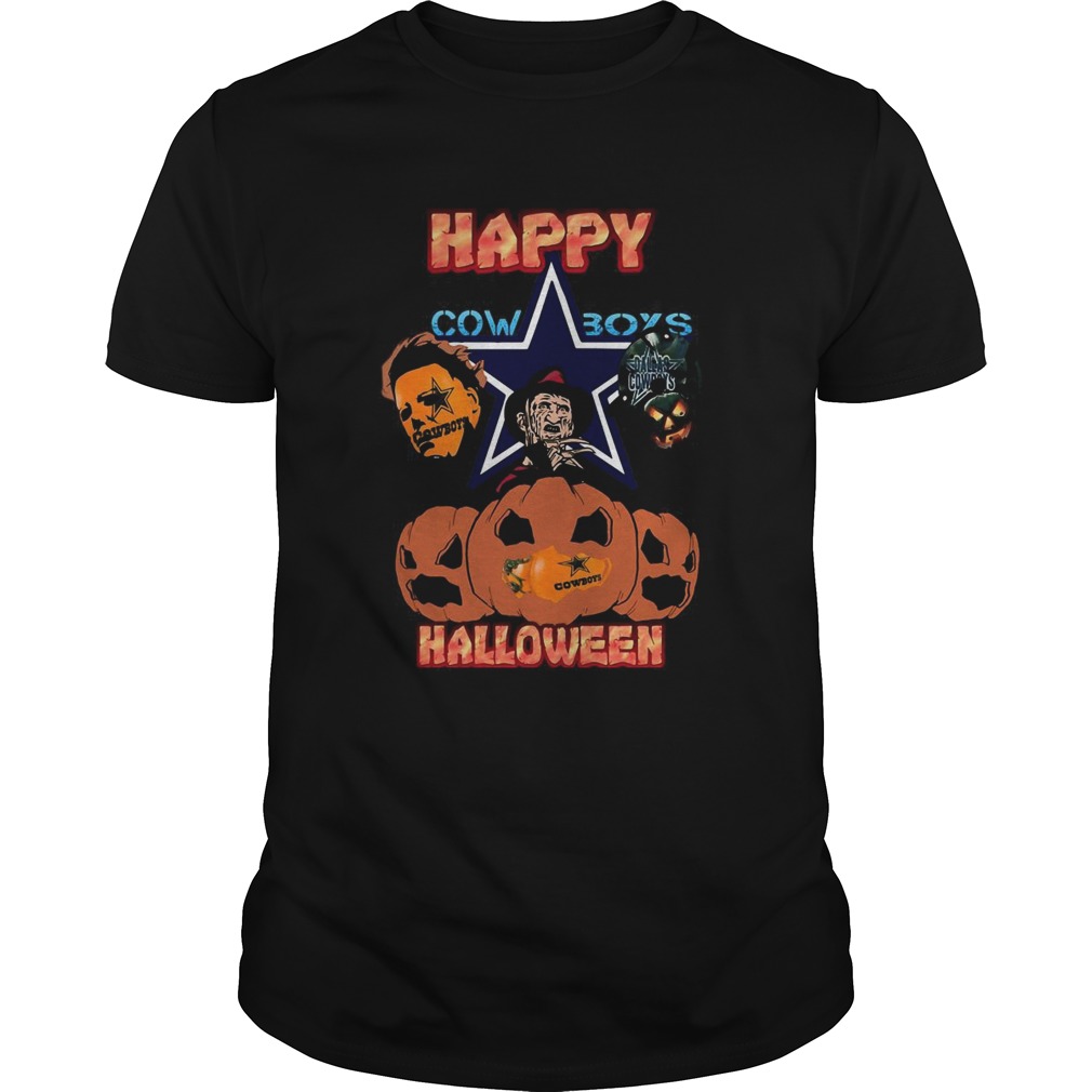 Michael Myers and Freddy Krueger and Jason Voorhees Happy Cow Boys Halloween shirt