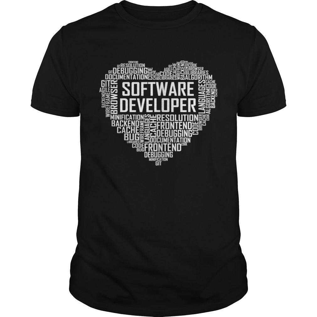 Proud Software Developer Heart Proud Graduation shirt