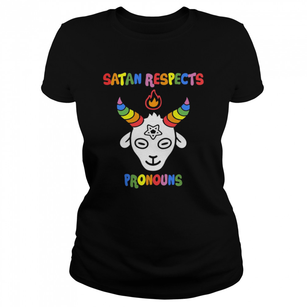 Satan Respects Pronouns  Classic Women's T-shirt