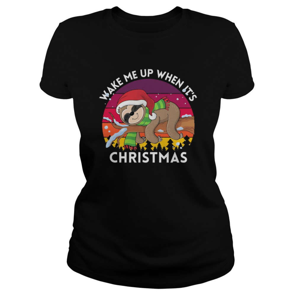 Sloth Santa wake me up when it's vintage Christmas  Classic Women's T-shirt