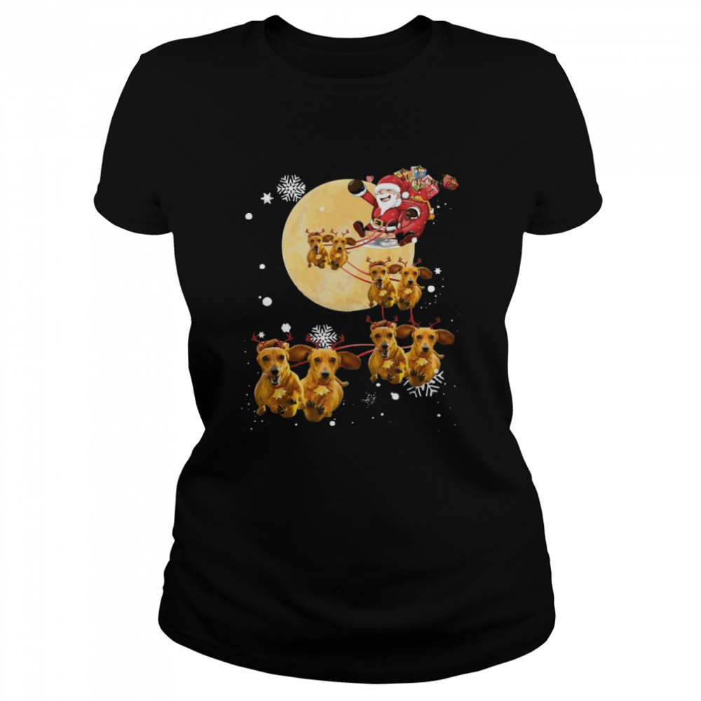 Christmas Reindeer Dachshund Dog  Classic Women's T-shirt