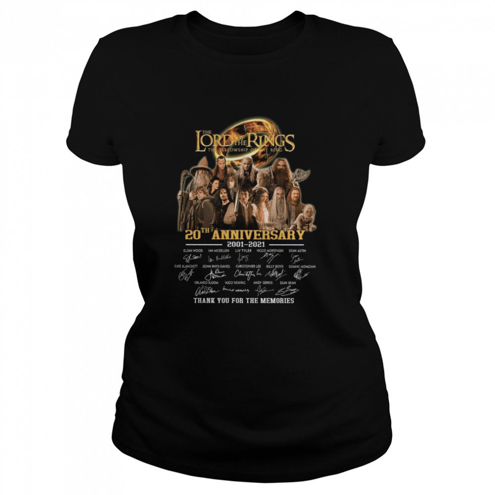 The Lord Of The Rings 20th Anniversary 2001 2021 Thank You For The Memories  Classic Women's T-shirt