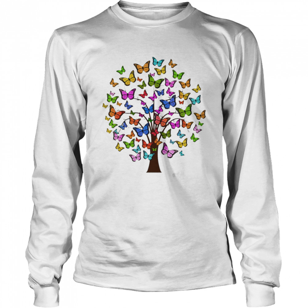 Butterflies In A Tree  Long Sleeved T-shirt