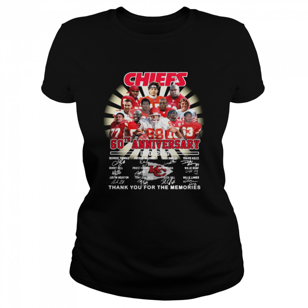 Kansas City Chiefs 60th Anniversary 1960 2020 Thank You For The Memories Signatures Classic Women's T-shirt