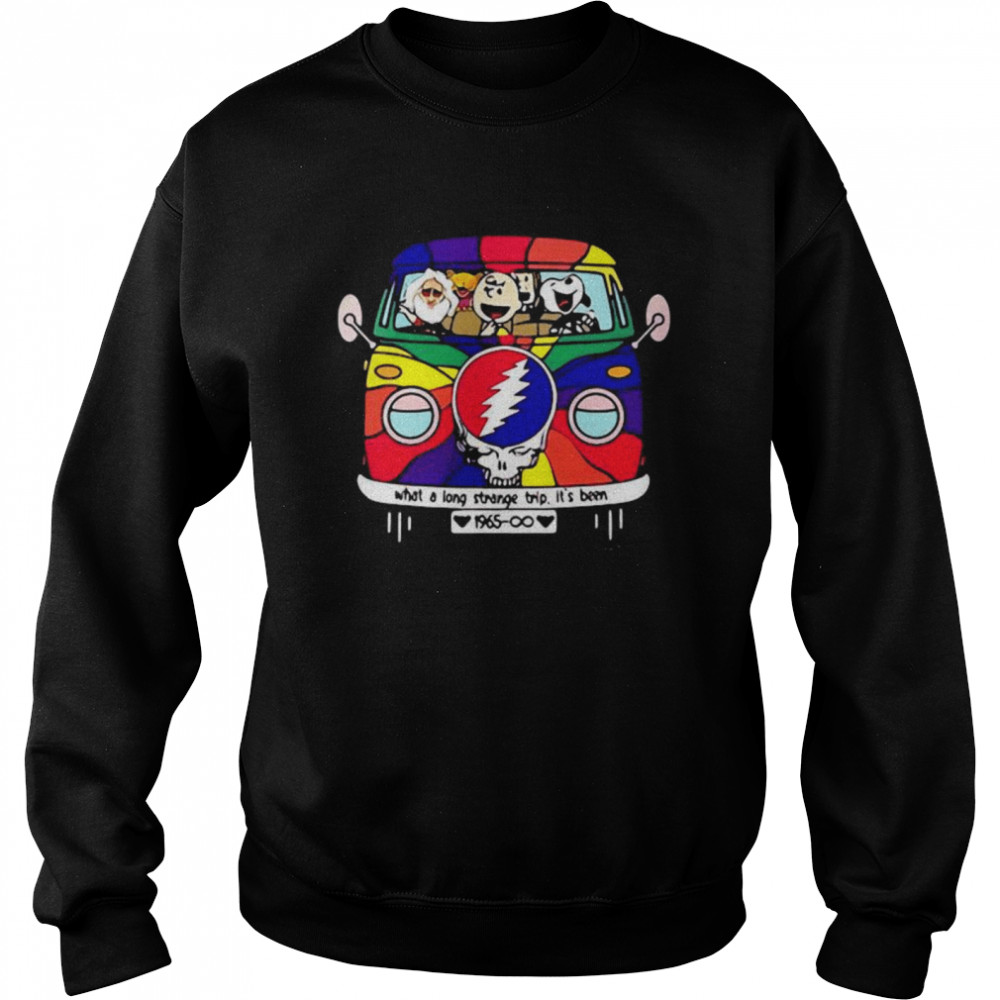 What A Long Strange Trip It’s Been Snoopy Bus Grateful Dead  Unisex Sweatshirt