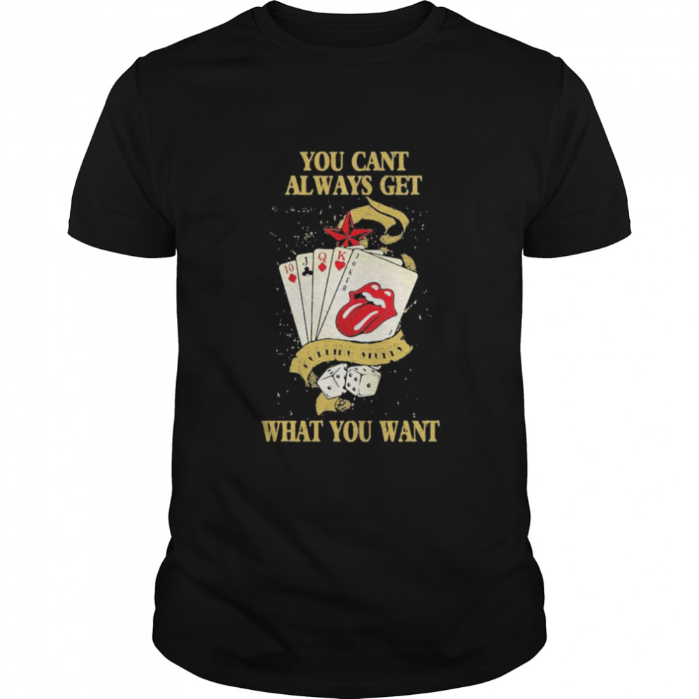 You Cant Always Get What You Want Card Rock And Roll Rolling Stone Lips  Classic Men's T-shirt